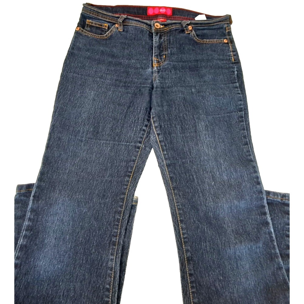 GLO High Rise Flare Leg Jeans Women's Juniors 11L Stretch Denim Dark Wash Blue